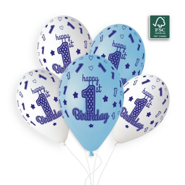 Балони с щампа "1 ви рожден ден" (Копие)