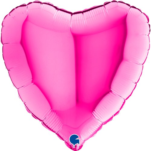 Сърце цикламено фолиев балон