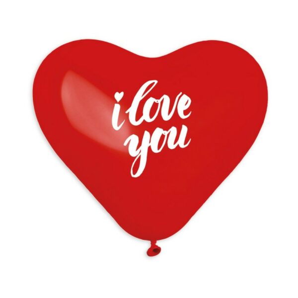 Балон сърце червен с надпис i love you